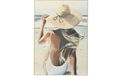 Gemälde, Motiv Frau am Strand, 50 x 70 x 2,5 cm
