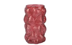 Glas-Vase, rot, 23 cm