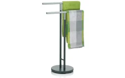 Handtuchhalter Sinerio aus Metall in anthrazit Pulverbeschichtet, Absetzung in chrom Matt