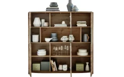 Highboard Cabana, Eiche Artisan, Eiche Ribbeck cognac Nachbildung, inkl. Korpusfrontbeleuchtung