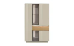 Highboard Nova, kaschmir/Eiche massiv, inkl. Griffbeleuchtung