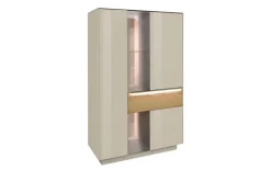 Highboard Nova, kaschmir/Eiche massiv, inkl. Griffbeleuchtung