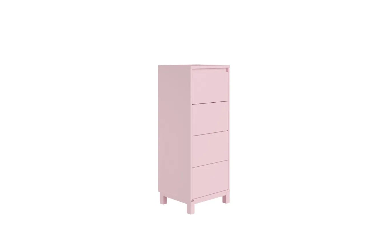 Highboard Olli, kreideweiß, rosa