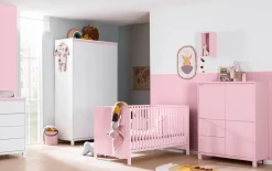 Highboard Olli, kreideweiß, rosa