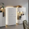 Highboard Sentino I, weiß matt lackiert