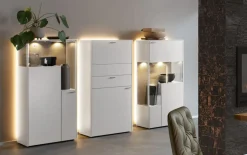 Highboard Sentino I, weiß matt lackiert