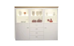 Highboard Sorano, weiß/Eiche