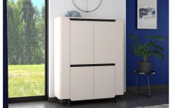 Highboard Vodol, sandfarbig/schwarz