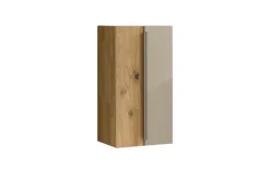 Hängeschrank Jarin, Wildeiche massiv gebürstet/Colorglas titan