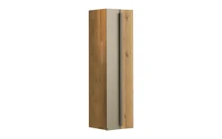 Hängeschrank Jarin, Wildeiche massiv gebürstet/Colorglas titan, Höhe 172 cm
