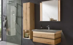 Hängeschrank mit offenem Fach Fresh, Wildeiche massiv Altholz-Design