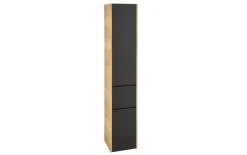 Hochschrank Bordeaux, schwarz/Eiche Halifax-Nachbildung