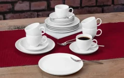 Kaffeeservice Lido uni 3 aus Porzellan in weiß, 18-teilig