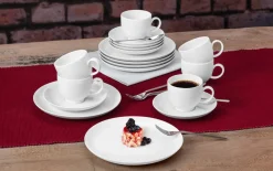 Kaffeeservice Lido uni 3 aus Porzellan in weiß, 18-teilig