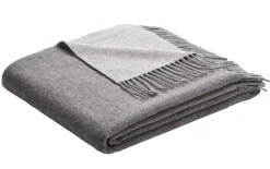 Kaschmir Plaid Yasu Doubleface, grau/silber, 130 x 170 cm