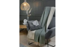 Kaschmir Plaid Yasu Doubleface, grau/silber, 130 x 170 cm