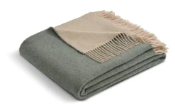 Kaschmir Plaid Yasu Doubleface, grün/beige, 130 x 170 cm
