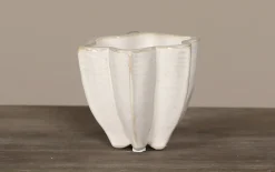 Keramik Vase in weiß, 8 cm