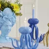 Kerzenhalter, blau, Polyresin, 26,3 cm