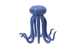 Kerzenhalter, blau, Polyresin, 26,3 cm