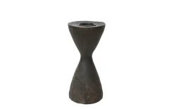 Kerzenhalter, Paulowniaholz dunkelbraun, 20 cm