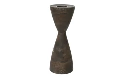 Kerzenhalter, Paulowniaholz dunkelbraun, 26 cm