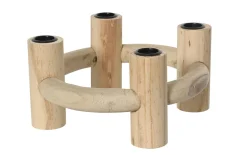 Kerzenhalter pinienholz/beige, 10 cm