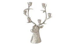 Kerzenleuchter Theodor Hirsch, Aluminium vernickelt, silber, 40 cm