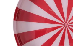 Kerzenteller Claire, rot/weiß, 20,5 cm