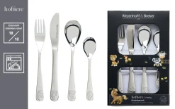 Kinderbesteckset Hoftiere, silber, 4-teilig