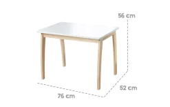 Kindertisch, Massivholz/weiß