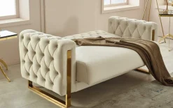 Kippsofa 2-Sitzer Crystal, creme, inkl. Kippfunktion
