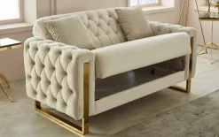 Kippsofa 2-Sitzer Crystal, creme, inkl. Kippfunktion