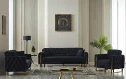 Kippsofa 2-Sitzer Crystal, schwarz, inkl. Kippfunktion