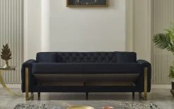 Kippsofa 3-Sitzer Crystal, schwarz, inkl. Kippfunktion