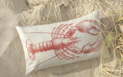 Kissenhülle Lobster, grau/rot, 50 x 30 cm