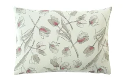 Kissenhülle Pina, weiß mit Blumenmuster, 50 x 35 cm