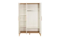 Kleiderschrank Pauline, weiß/Artisan Eiche-Nachbildung, inkl. Kleiderstange