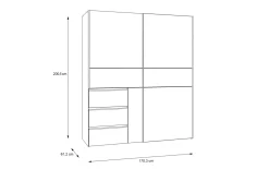 Kleiderschrank Winn2, weiß, 170,3 x 200,5 cm