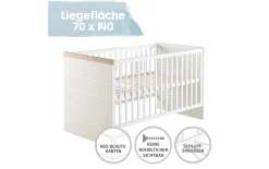 Kombikinderbett Nele, weiß/Artisan Eiche-Nachbildung, inkl. Höhenverstellung