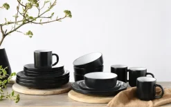 Kombiservice Nordic cool black, schwarz/weiß, 16-teilig