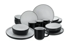 Kombiservice Nordic cool black, schwarz/weiß, 16-teilig