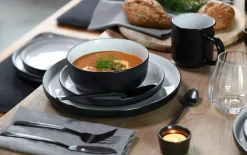 Kombiservice Nordic cool black, schwarz/weiß, 16-teilig