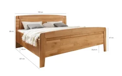 Komfortbett Lausanne, Erle teilmassiv, 180 x 200 cm
