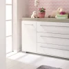 Kommode Kira, kreideweiß/Eiche-Nautik-Nachbildung