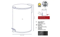 Kosmetikeimer, schwarz matt, 5 Liter