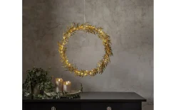 Kranz mit Beleuchtung Holiday, goldfarbig, 44 cm