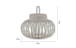 LED-Akkupendelleuchte Akuba, 25 cm, greige, inkl. Memoryfunktion