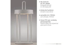LED-Akkutischleuchte Anselm, greige, 28,4 cm, inkl. Memoryfunktion