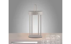 LED-Akkutischleuchte Anselm, greige, 28,4 cm, inkl. Memoryfunktion
